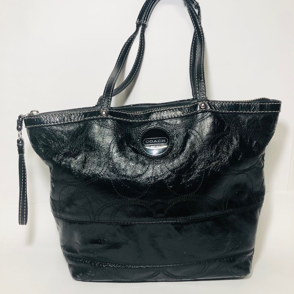 Black Patent Leather Coach Purse
